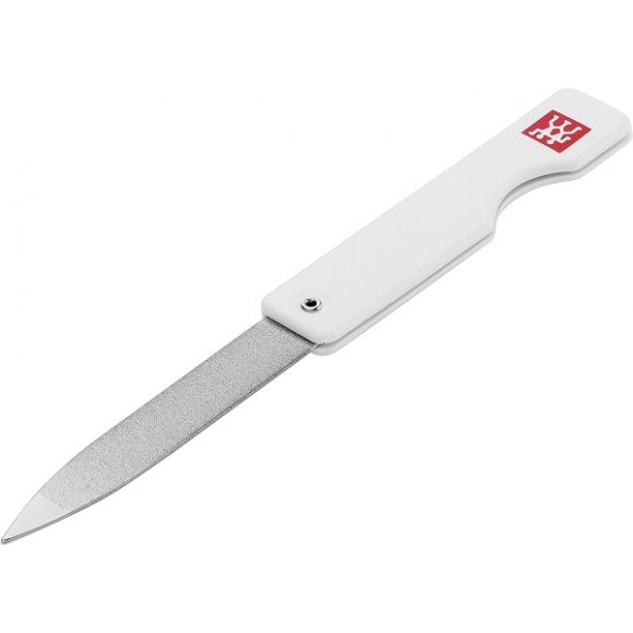 ZWILLING CLASSIC INOX Pilnik do paznokci składany / 12 cm / biały / powłoka szafirowa