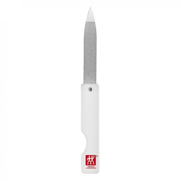 ZWILLING CLASSIC INOX Pilnik do paznokci składany / 12 cm / biały / powłoka szafirowa