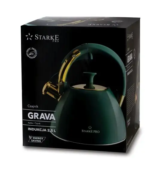 STARKE PRO GRAVA Czajnik z gwizdkiem 2,5 l / indukcja / zielony