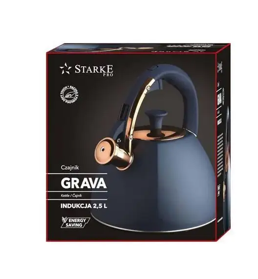 STARKE PRO GRAVA Czajnik z gwizdkiem 2.5 l / indukcja / granatowy