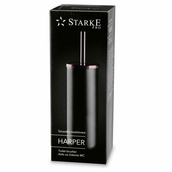 STARKE HARPER Szczotka toaletowa w stalowej tubie / czarna
