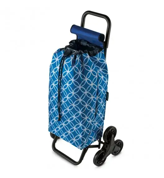 GARMOL GEOMETRICO Trójkołowy wózek na zakupy 55 l / niebieski / wodoodporny