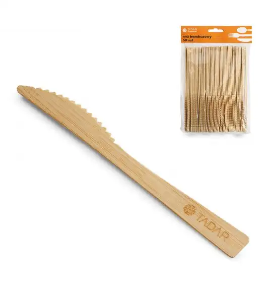 TADAR Jednorazowe noże drewniane / zestaw 50 sztuk / drewno bambusowe