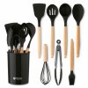 TADAR SILICO PEMI Zestaw przyborów kuchennych 7 el z bambusową rączką / czarny
