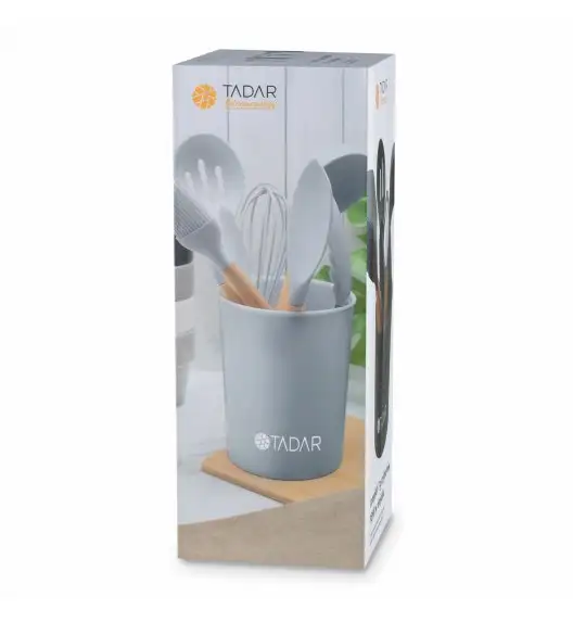 TADAR SILICO PEMI Zestaw przyborów kuchennych 7 el z bambusową rączką / zielony