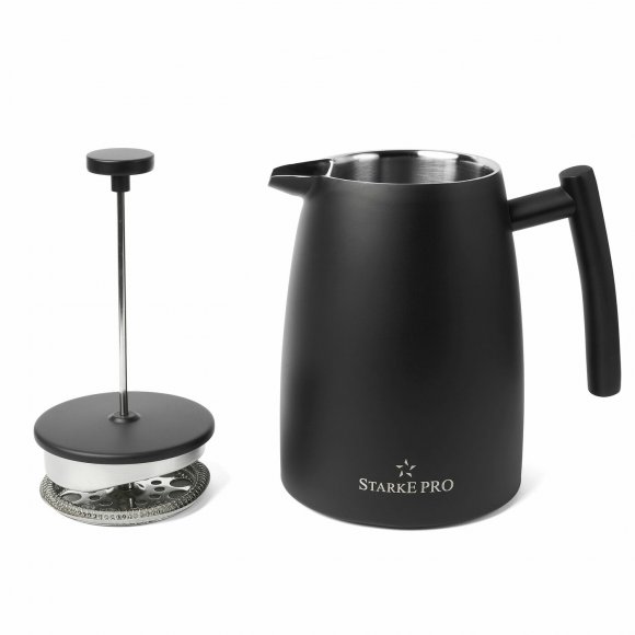 STARKE ENCORA Zaparzacz typu french press / termos 1L / czarny