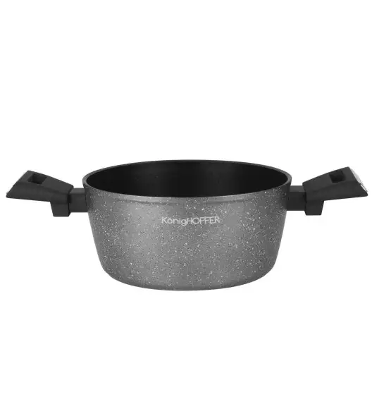 KonigHOFFER GRIGIO Garnek z pokrywką 3,9 l / 24 cm / powłoka marmurowa / indukcja