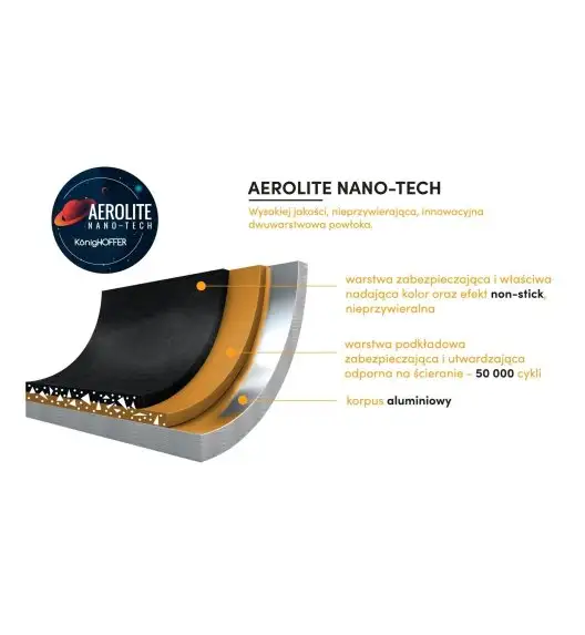 KonigHOFFER GRIGIO Garnek z pokrywką 3,9 l / 24 cm / powłoka marmurowa / indukcja