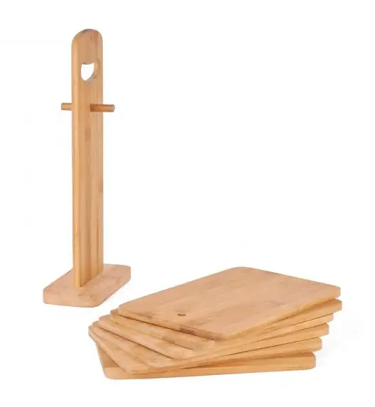 TADAR Zestaw desek bambusowych do krojenia na stojaku / 6 sztuk