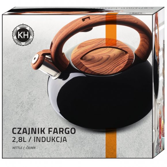 KonigHOFFER FARGO Czajnik z gwizdkiem 2,8 l / indukcja / czarny