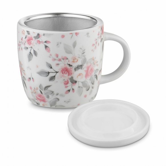 TADAR RÓŻYCZKI Kubek porcelanowy z zaparzaczem 320 ml