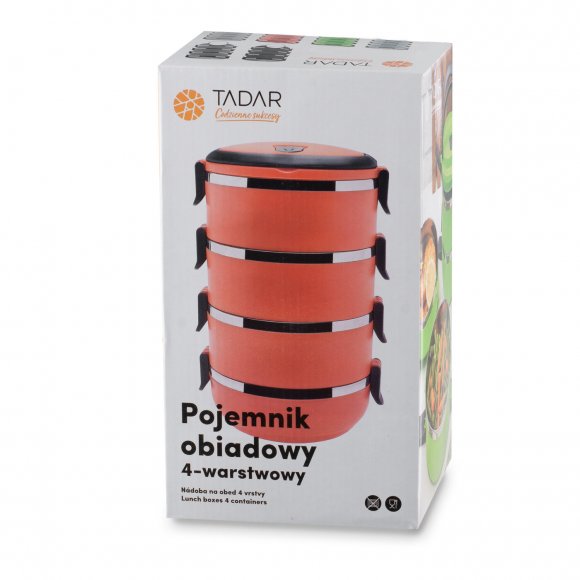 TADAR Pojemnik / Menażka obiadowa 4-warstwowa 2,8 l / czarny