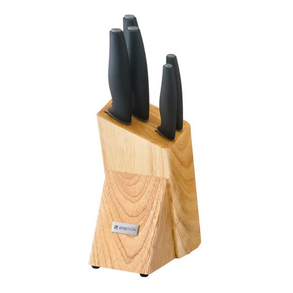 AMBITION ASPIRO Zestaw noży w drewnianym bloku / 6 elementów