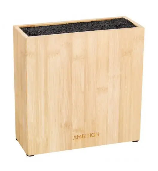 AMBITION LORD Prostokątny blok na noże uniwersalny 22x8x22 cm / drewno bambusowe