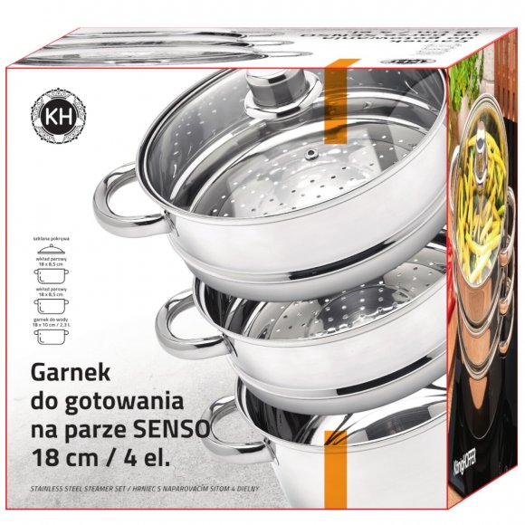 KonigHOFFER SENSO 3-poziomowy garnek do gotowania na parze 18 cm / Indukcja