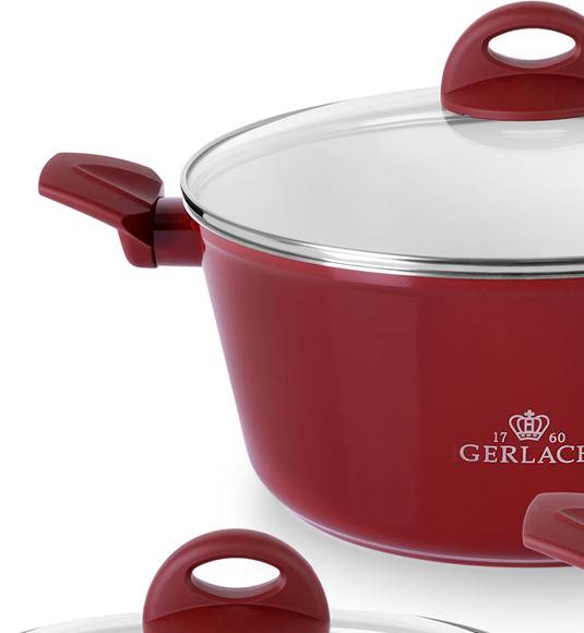 GERLACH HARMONY BORDO Garnek z pokrywką 28 cm / 6,3 l / indukcja