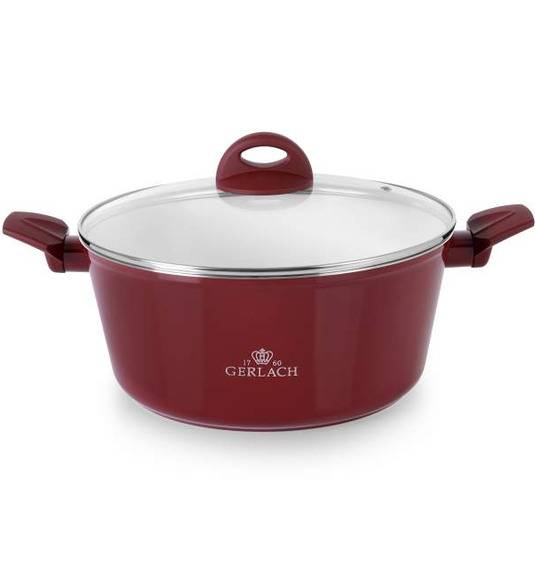 GERLACH HARMONY BORDO Garnek z pokrywką 28 cm / 6,3 l / indukcja