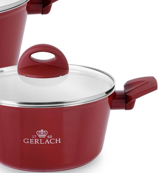 GERLACH HARMONY BORDO Garnek z pokrywką 28 cm / 6,3 l / indukcja