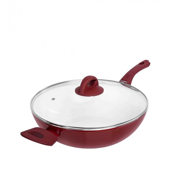 GERLACH HARMONY BORDO Wok 30 cm + pokrywka / indukcja