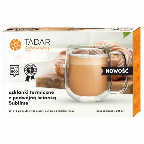 TADAR SUBLIME BAREL Komplet 2 szklanek termicznych z uchem / 290 ml