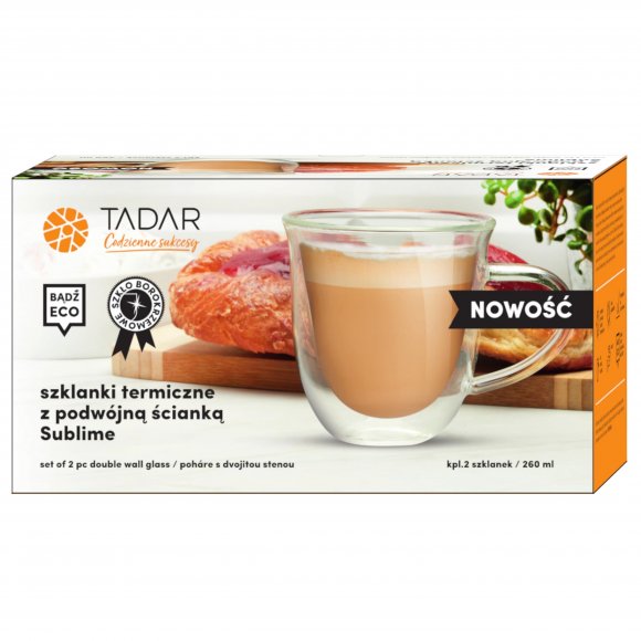 TADAR SUBLIME TULIP Komplet 2 szklanek termicznych z uchem / 260 ml