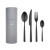 VERLO SU BLACK Sztućce Komplet 24 elementy dla 6 osób / stal nierdzewna