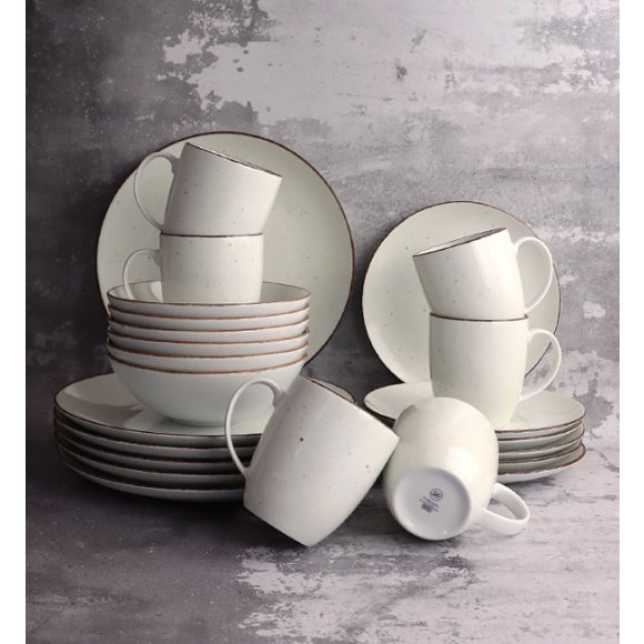 LUBIANA BOSS 6630U Serwis obiadowy 76 el / 18 osób / budyniowy / porcelana ręcznie malowana