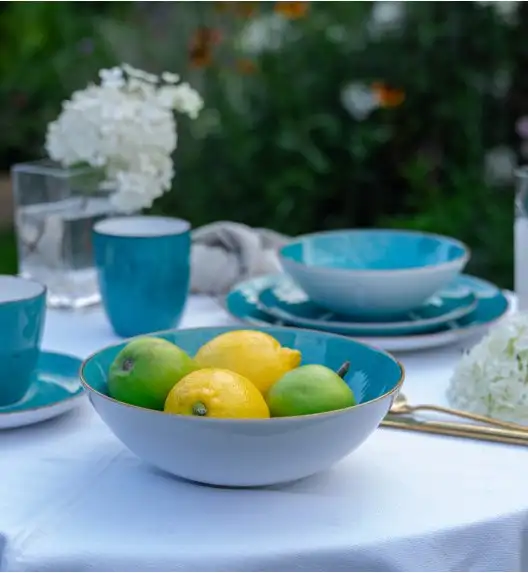 LUBIANA BOSS 6630L 12x Salaterka 21 cm / morska / porcelana ręcznie malowana