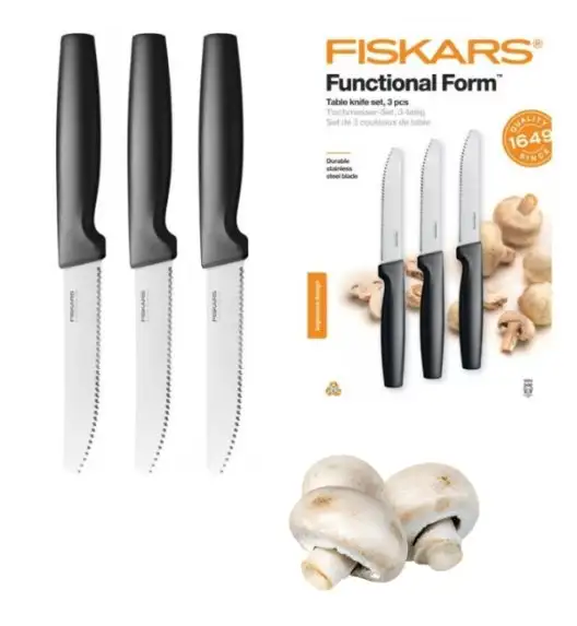 FISKARS FUNCTIONAL FORM 1057562 Komplet 3 noży do pomidorów w pudełku / stal nierdzewna 