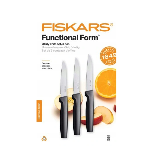 FISKARS FUNCTIONAL FORM 1057557 1057562 1057563 Komplet 8 noży w pudełkach +ostrzałka Essential
