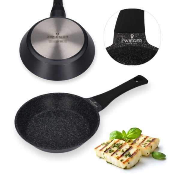 ZWIEGER BLACK STONE Patelnia 20 cm GREBLON non-stick