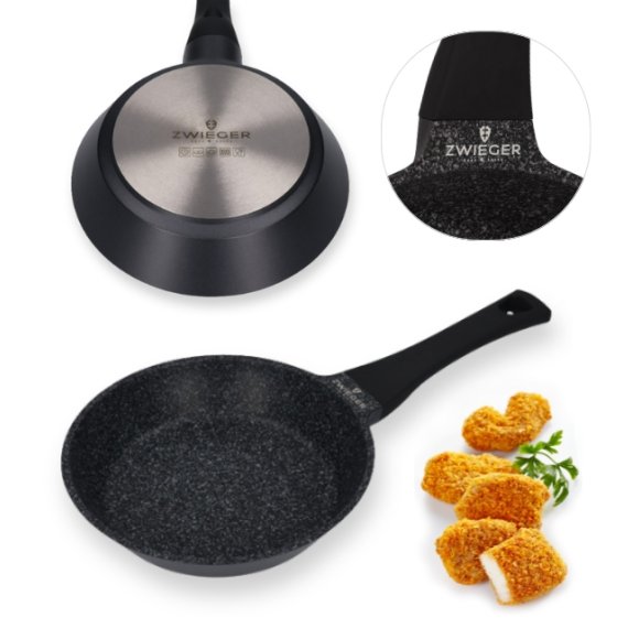 ZWIEGER BLACK STONE Patelnia 24 cm GREBLON non-stick