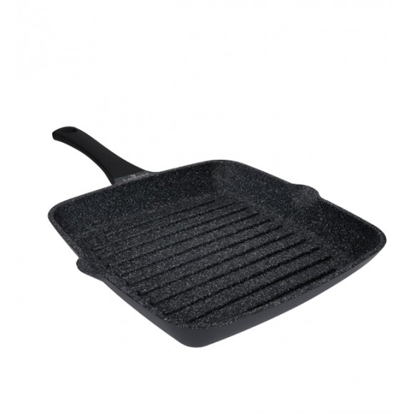 ZWIEGER BLACK STONE Patelnia Grillowa 28 cm GREBLON C3 GRANITE non-stick