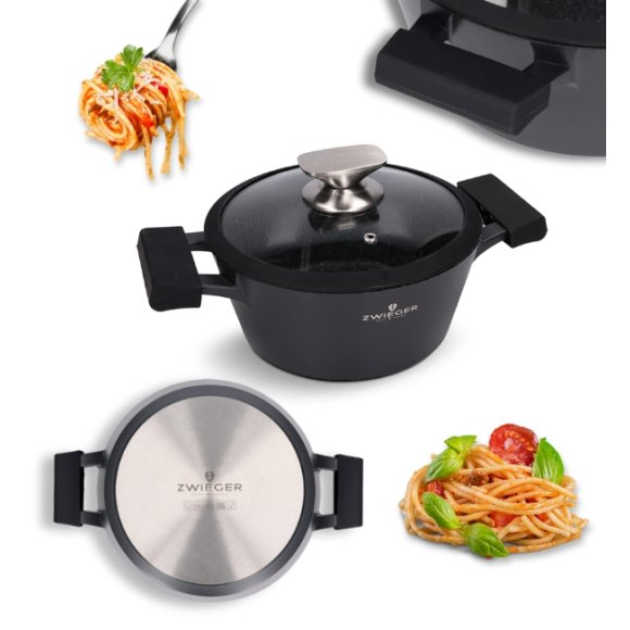 ZWIEGER BLACK STONE Garnek 20 cm GREBLON non-stick