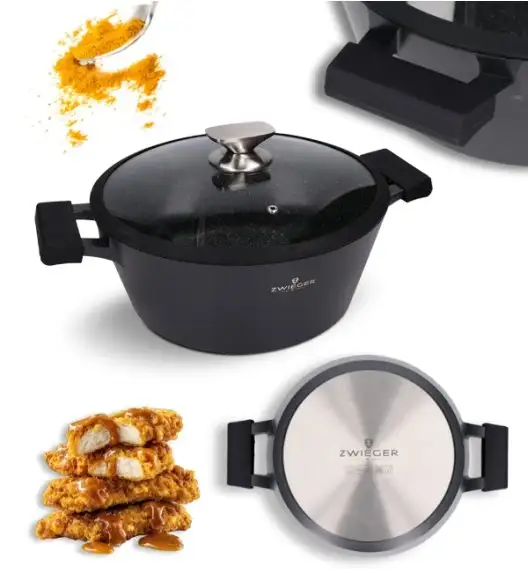 ZWIEGER BLACK STONE Garnek 28 cm GREBLON non-stick