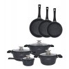ZWIEGER BLACK STONE Zestaw garnków z pokrywkami 20, 24, 28 cm + Rondel 16 cm + Patelnie 20, 24, 28 cm