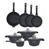 ZWIEGER BLACK STONE Zestaw garnków z pokrywkami 20, 24, 28 cm + Rondel 16 cm + Patelnie 20, 24, 28 cm + Wok 32 cm