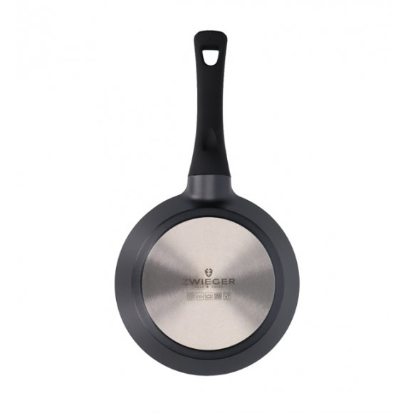 ZWIEGER BLACK STONE Komplet patelni 20, 24, 28 cm + Patelnia grillowa 28 cm / GREBLON C3 GRANITE non-stick