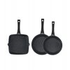 ZWIEGER BLACK STONE Komplet patelni 24, 28 cm + Patelnia grillowa 28 cm / GREBLON non-stick