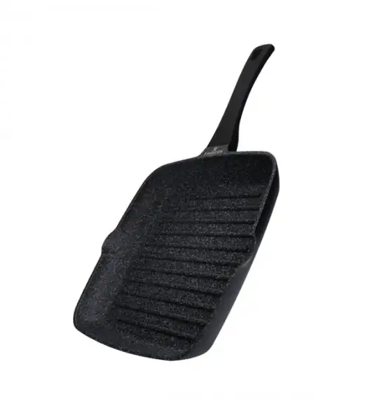 ZWIEGER BLACK STONE Komplet patelni 20, 24, 28 cm + Patelnia grillowa 28 cm + Pokrywki uniwersalne Tadar / GREBLON non-stick