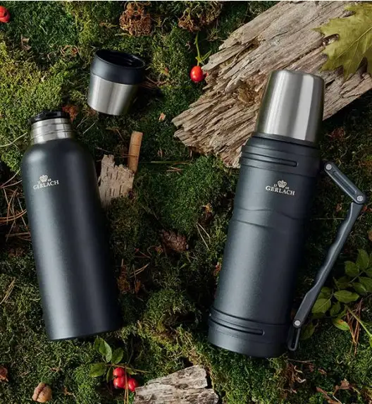 GERLACH ASSIST Termos 1,0 l ze stali nierdzewnej / czarny