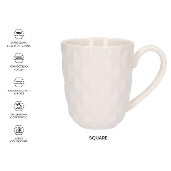 ZWIEGER SQUARE Kubek porcelanowy 270 ml