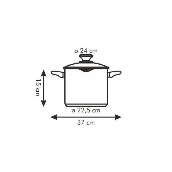 WYPRZEDAŻ! TESCOMA PRESTO Garnek z dzióbkiem 6 l z pokrywką 24 cm / stal nierdzewna