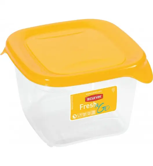 CURVER FRESH&GO Kwadratowy pojemnik na żywność 0,45 L / żółty