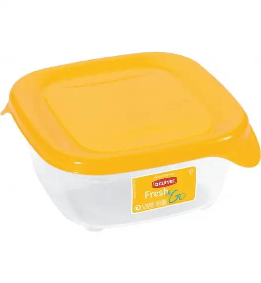 CURVER FRESH&GO Kwadratowy pojemnik na żywność 0,25 L / żółty