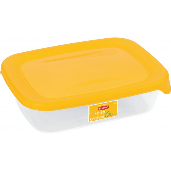 CURVER FRESH&GO Prostokątny pojemnik na żywność 0,5 L / żółty
