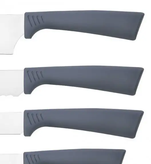 GERLACH SMART GREY Komplet 5 noży w bloku + Tasak do ziół z deską + nożyce stalowe + ostrzałka 2w1