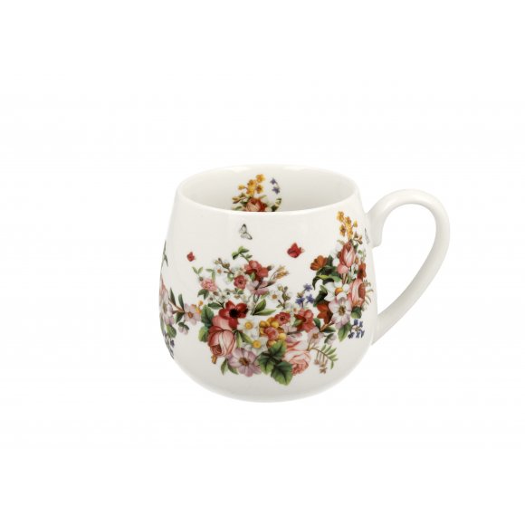 DUO VINTAGE FLOWERS WHITE Kubek baryłka 430 ml / porcelana