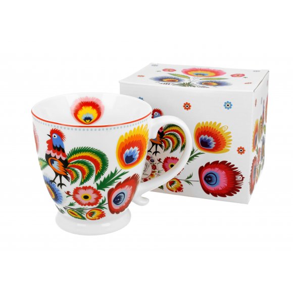 DUO KOGUT ŁOWICKI Kubek na stopce 480 ml / porcelana