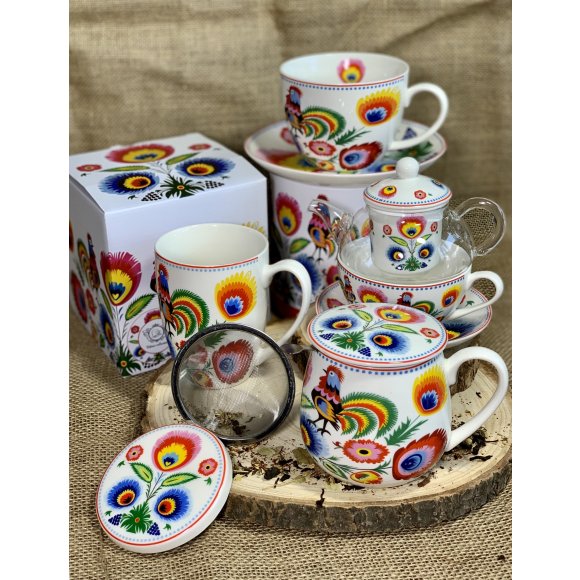 DUO KOGUT ŁOWICKI Kubek na stopce 480 ml / porcelana